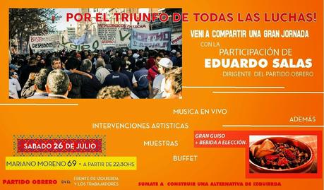 Sábado 26 de julio: Importantes actividades del Partido Obrero de Córdoba