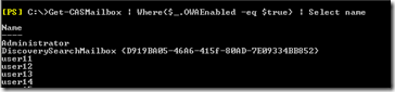 Get-CASMailbox - OWA Habilitado