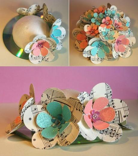 lindo centro de mesa con flores de papel