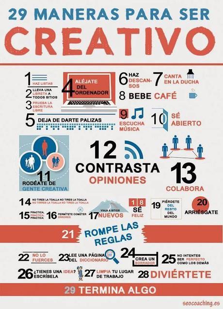 29 Maneras para Ser Creativo #Infografía #Emprendimiento #Consejos