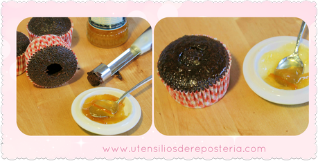 Receta Cupcake de Chocolate y cómo rellenar un cupcake.