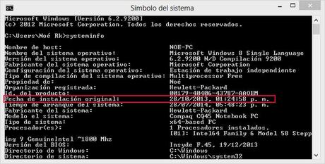 Como saber cuando se instaló Windows