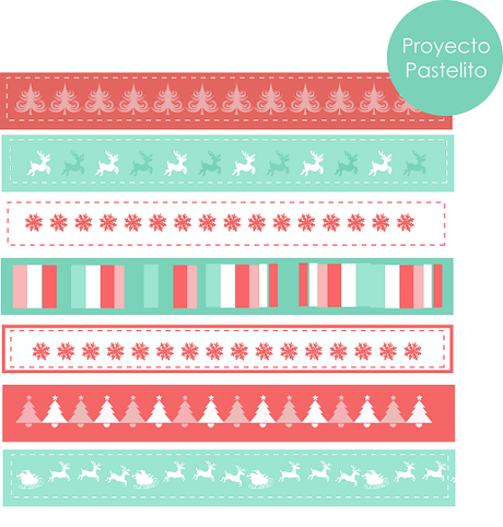 Washi tape digital navideño