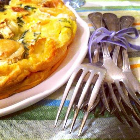 receta: clafoutis de calabacín y queso de cabra