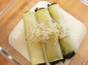 Canelones espinacas, piñones pasas