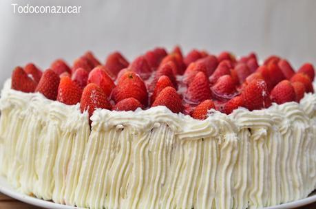 TARTA DE NATA Y FRESAS