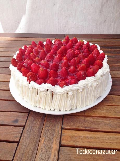 TARTA DE NATA Y FRESAS