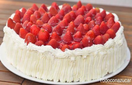 TARTA DE NATA Y FRESAS