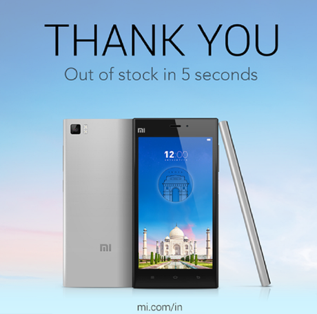 ventas xiaomi mi3 1 5 segundos ha tardado en agotarse el Xiaomi Mi3 en India