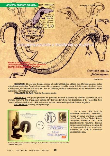 La bioespeleología a través de la filatelia