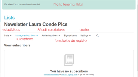 Mailchimp: Hacerse una cuenta, crear una lista y la interfaz