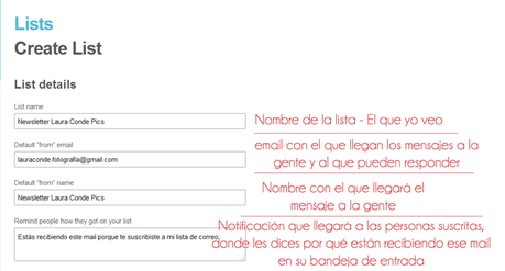 Mailchimp: Hacerse una cuenta, crear una lista y la interfaz