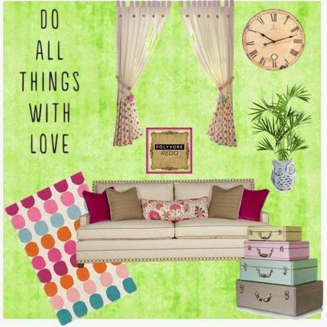 Salón decorado con Polyvore