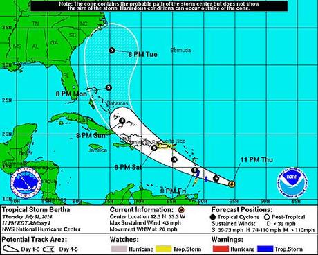 Se forma el ciclón Bertha: Apunta a RD.