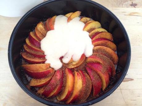 tartas de frutas Tarta de nectarinas sin gluten tarta de nectarinas tarta bocabajo tatin upside down recetas delikatissen postres rápidos postres fáciles postres aptos para celiacos 