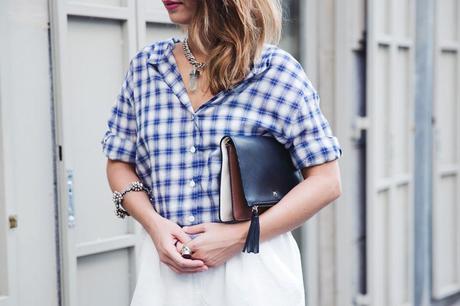 Tartan_Shirt-Olive_Clothing-White_Shorts-Outfit-Street_style-33