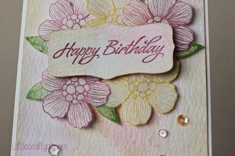 Tarjeta de cumpleaños con técnica de acuarela / Watercolor Happy Birthday card