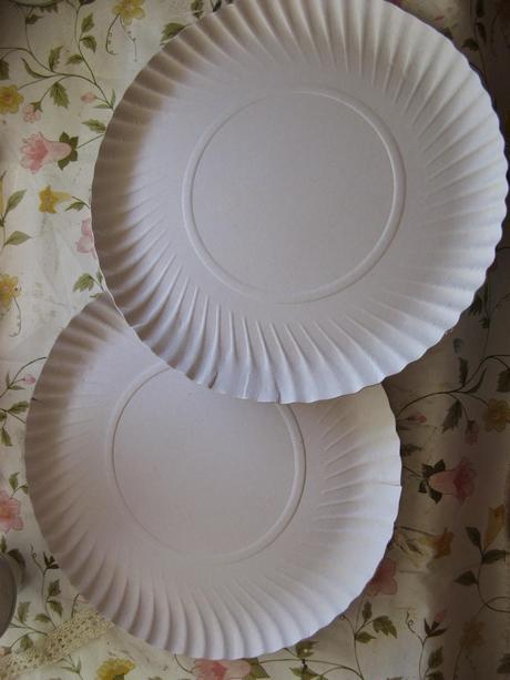 Con platos de cartón....