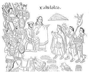 800px-Malinche_Tlaxcala. La Malinche, intérprete de Cortés. Lienzo de Tlaxcala. Siglo XVI.