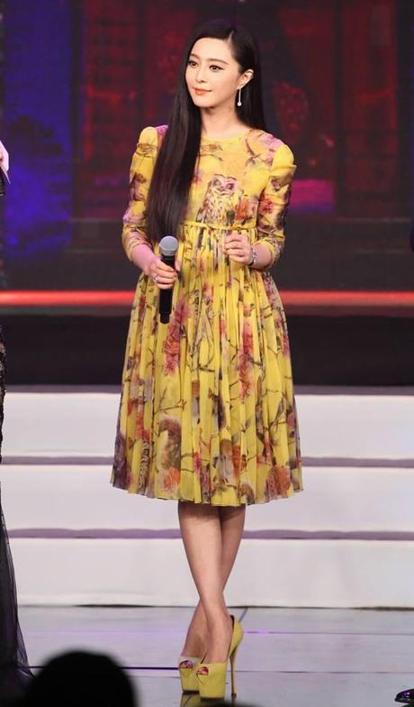 Fan BingBing, con vestido de la colección de otoño-invierno 2014 de Dolce&Gabbana.