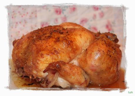 Pollo asado con sal trufada... un pollo asado de 10