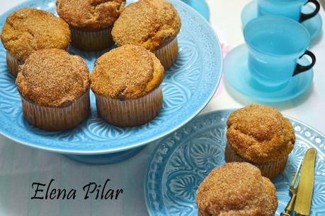 Muffins de plátano, mantequilla de cacahuete y chips de chocolate (Y mega muffin!!!!)