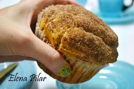 Muffins de plátano, mantequilla de cacahuete y chips de chocolate (Y mega muffin!!!!)