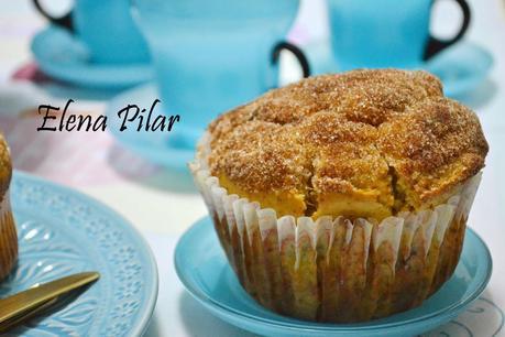 Muffins de plátano, mantequilla de cacahuete y chips de chocolate (Y mega muffin!!!!)