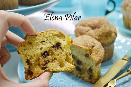 Muffins de plátano, mantequilla de cacahuete y chips de chocolate (Y mega muffin!!!!)