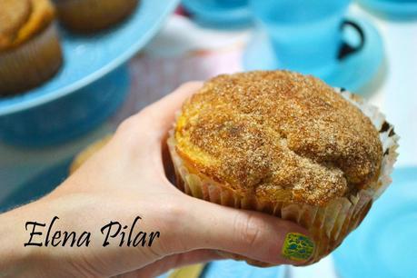 Muffins de plátano, mantequilla de cacahuete y chips de chocolate (Y mega muffin!!!!)