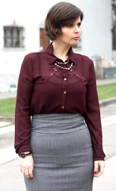 Mis Looks - De gris y borgoña