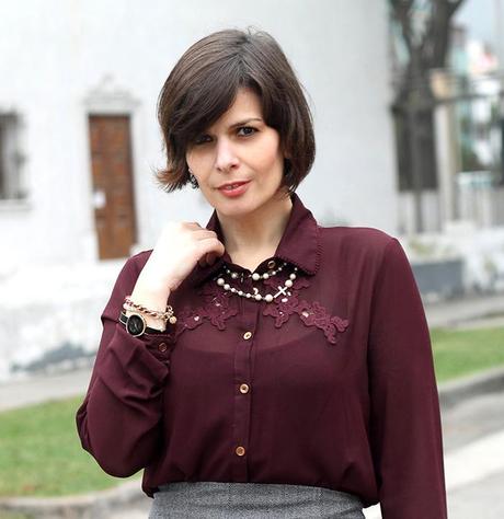 Mis Looks - De gris y borgoña