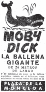 Anuncio en el ABC del espectáculo de Moby Dick en Madrid 