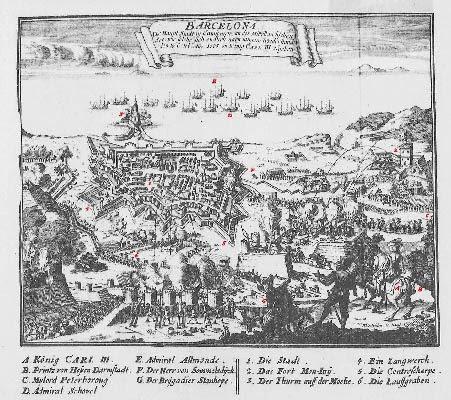 1705, cuando Barcelona defendió a Felipe V y los ingleses la bombardearon