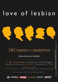 Love of Lesbian el 7 de noviembre en el Palacio Vistalegre de Madrid