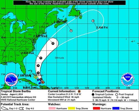 Bertha sale de República Dominicana.