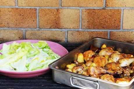 Cocina para cada día. Pollo al horno con tomillo y patatas súper fácil.