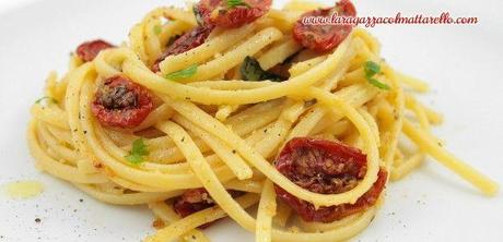 Pasta con tomates cherry confitados, anchoas y pan rallado ~ recetas primeros  ~ IMG 9589m 620x300