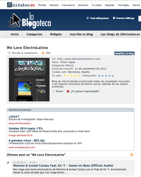 Vota nuestro blog en www.lablogoteca.20minutos.es