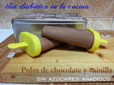 Polos de chocolate y vainilla sin azúcares añadidos