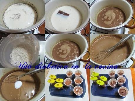 Polos de chocolate y vainilla sin azúcares añadidos