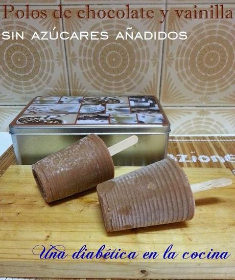 Polos de chocolate y vainilla sin azúcares añadidos