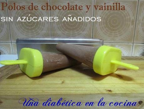 Polos de chocolate y vainilla sin azúcares añadidos