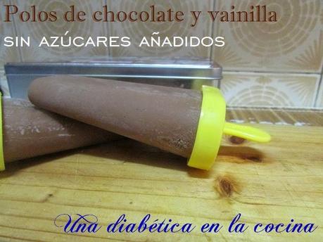 Polos de chocolate y vainilla sin azúcares añadidos