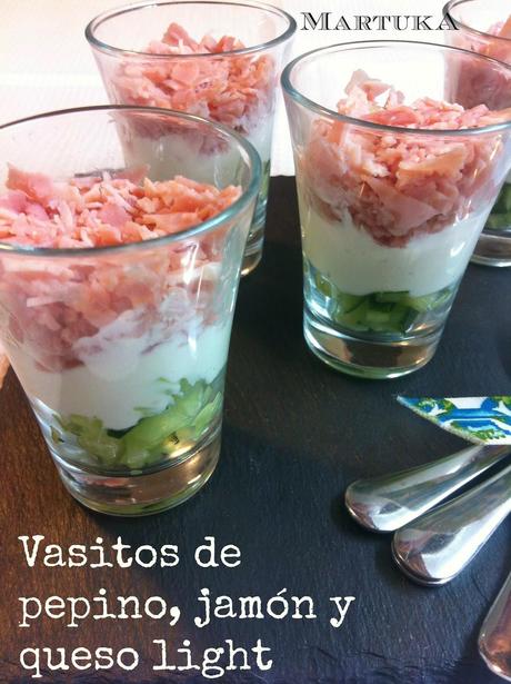 Vasitos De Pepino, Jamón Dulce Y Queso Light