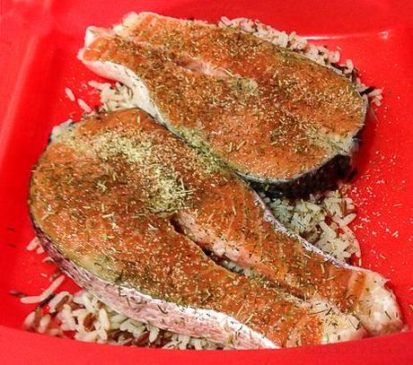 Salmón con hierbas en estuche silicona Lekue