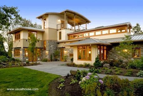 Casa residencial americana estilo Contemporáneo