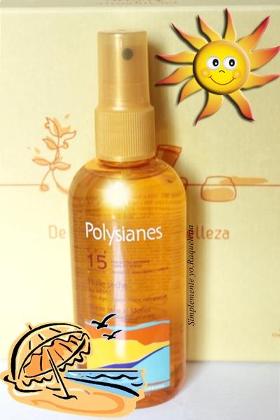 Aceite Seco SPF15 Polysianes de Klorane Protección para la Piel, Brillo para el Cabello