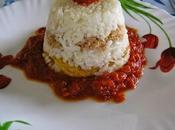 Flan arroz bonito, tortilla tomate