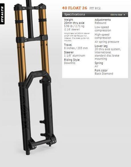 Horquilla Fox Stealth 5